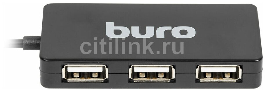 Хаб (разветвитель) Buro BU-HUB4-U2.0-Slim, черный