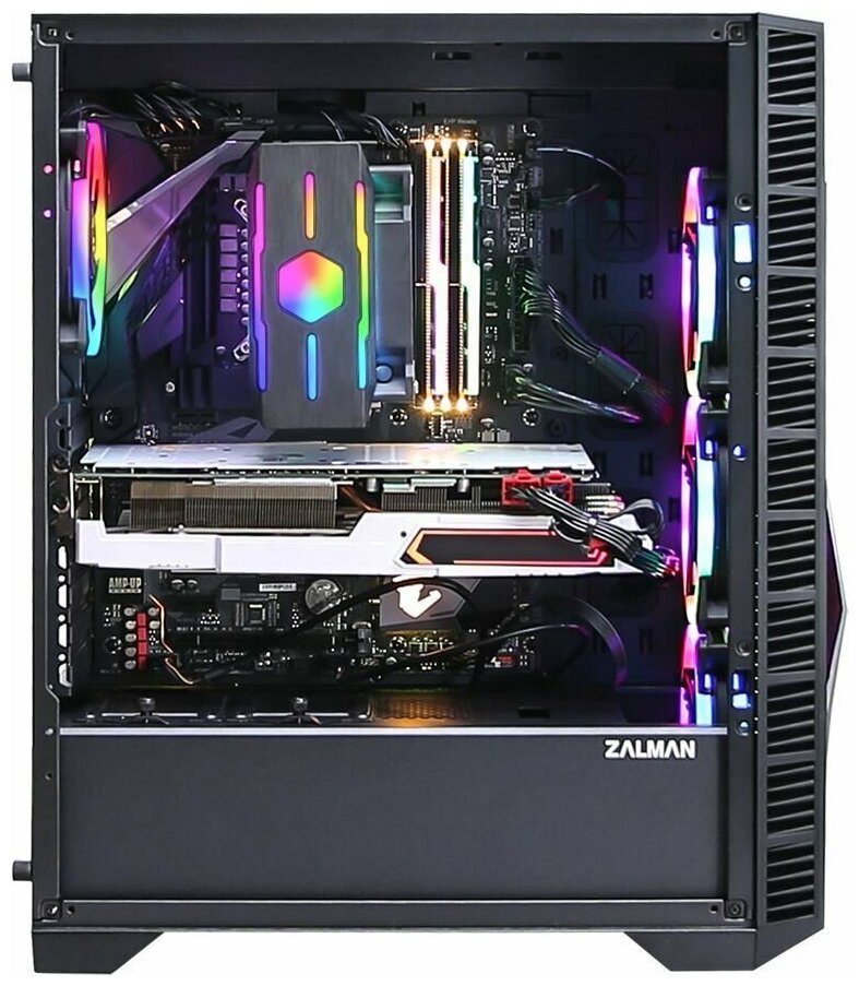 Корпус eATX Zalman черный, без БП, боковая панель из закаленного стекла, 2*USB 3.0, USB 2.0, audio - фото №4