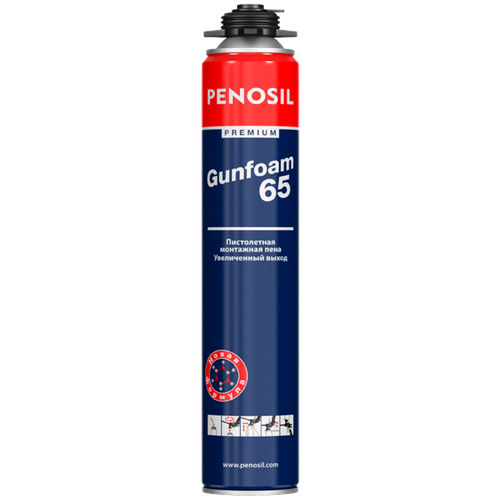 Пена монтажная PENOSIL PREMIUM GUNFOAM 65 профи 870 МЛ профессиональная монтажная пена penosil premium gunfoam 65 летняя