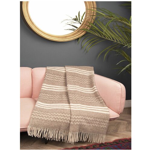 Плед из шерсти монгольского ягненка Laguna 8-02 Litvilas (бежевый), 140x200