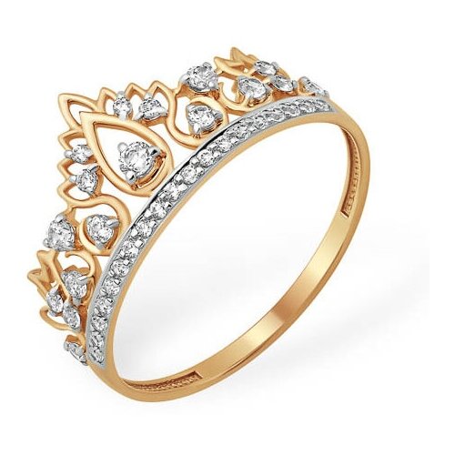 фото Кольцо в виде короны из золота с фианитами vorobyeva