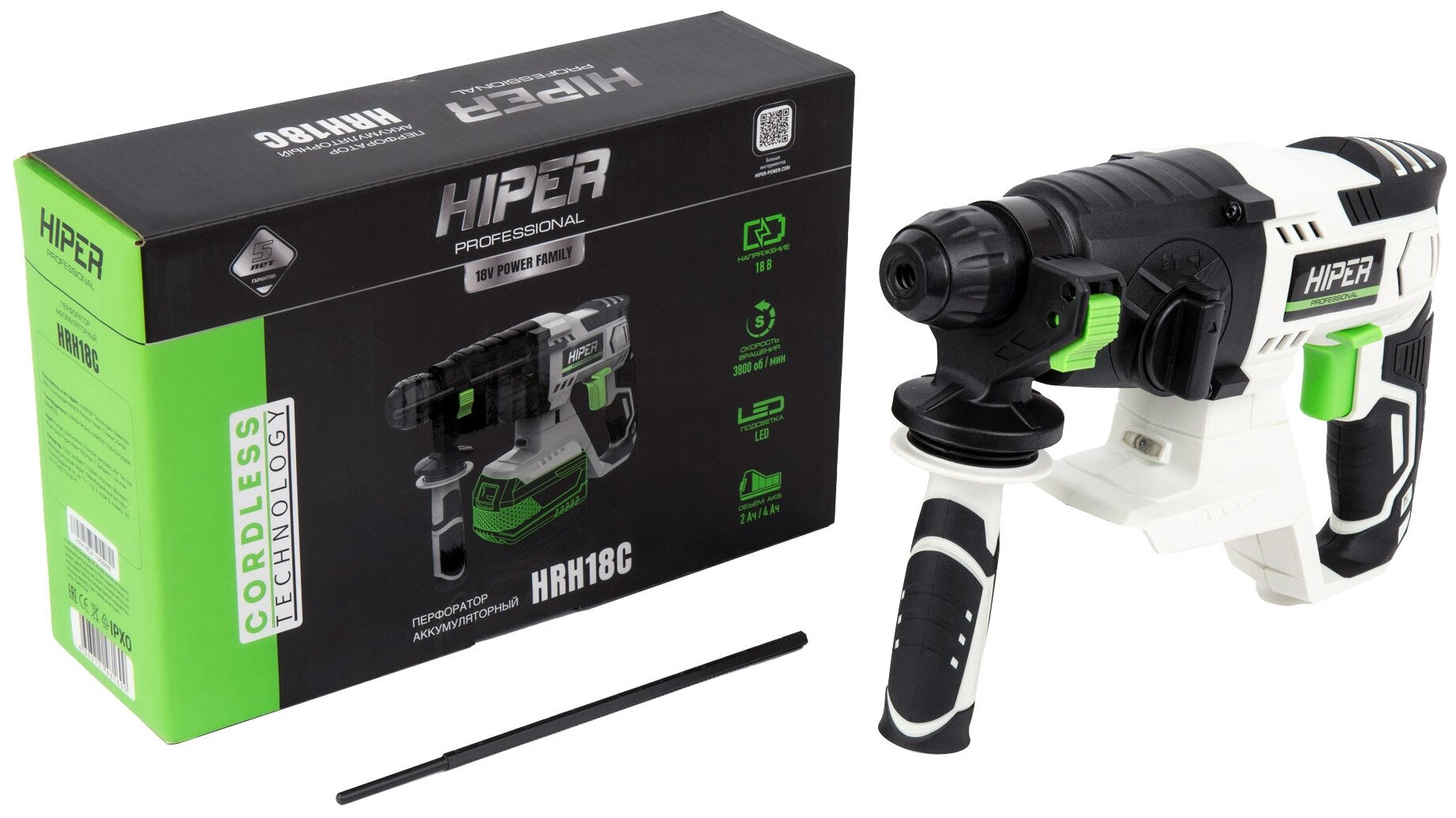 Перфоратор аккумуляторный HIPER HRH18C - фотография № 8