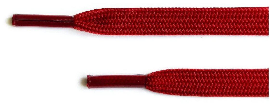 Шнурки для обуви LENKO красные плоские 60 см, 7 мм, 1 пара, полиэстер — фото 1