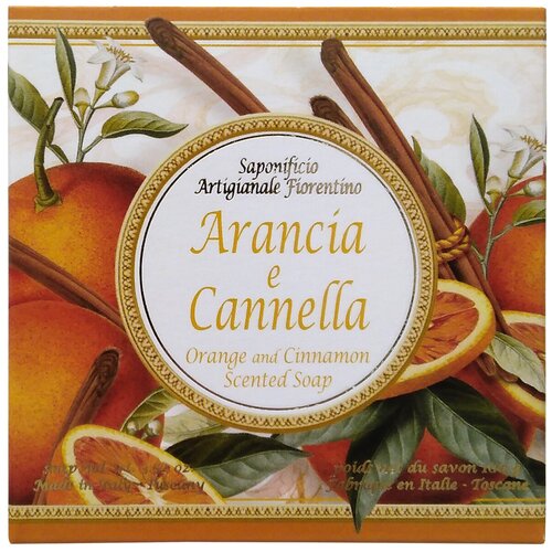 Saponificio Artigianale Fiorentino Scented Soap Orange & Cinnamon Мыло натуральное ручной работы с ароматом Апельсина и корицы 100 гр