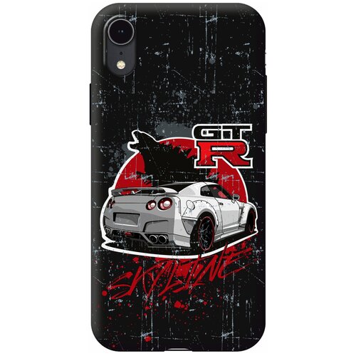 Силиконовый чехол Mcover для Apple iPhone XR с рисунком Машина Nissan GTR Skyline силиконовый чехол с защитой камеры mcover на apple iphone 13 с рисунком машина nissan gtr skyline