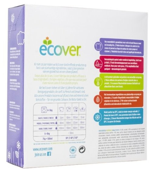 Порошок-концентрат стиральный Ecover, для цветного белья 3 кг - фото №3