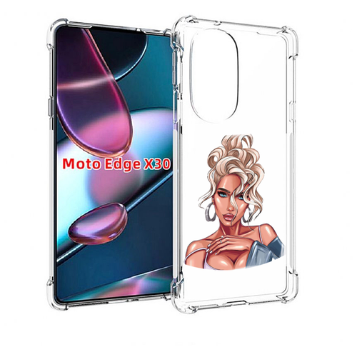 Чехол MyPads красивая-блондинка женский для Motorola Moto Edge X30 задняя-панель-накладка-бампер