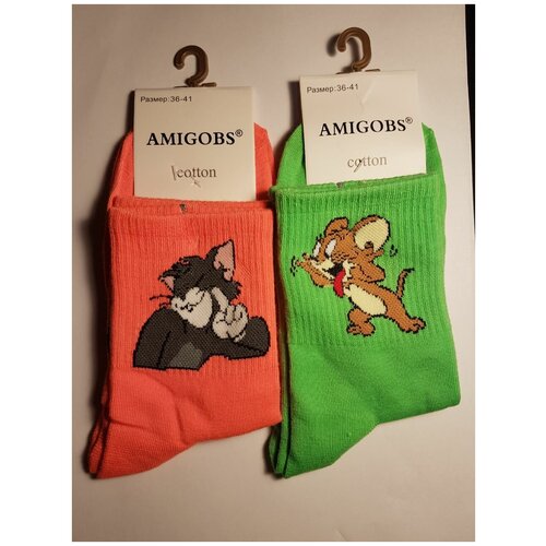 фото Женские носки высокие, размер 36-41, красный раскупайка