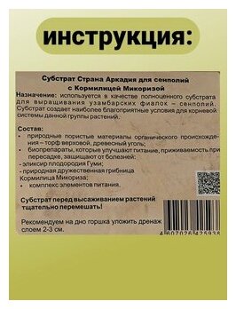 Субстрат с кормилицей для выращивания растений "Страна Аркадия" для Сентополий 1л. Наборы 6 упаковок. ОЖЗ Кузнецова - фотография № 5