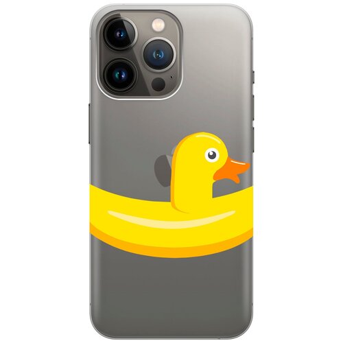 Силиконовый чехол на Apple iPhone 14 Pro / Эпл Айфон 14 Про с рисунком Duck Swim Ring силиконовый чехол на apple iphone 14 plus эпл айфон 14 плюс с рисунком duck swim ring