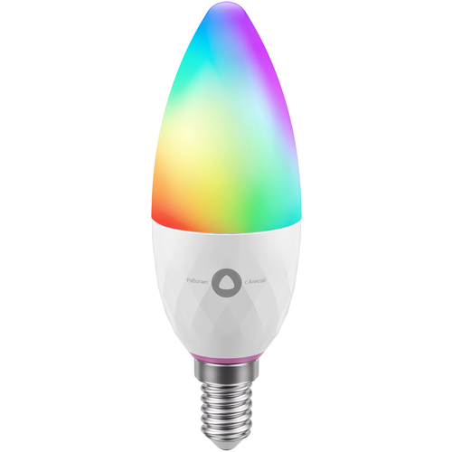 Умная лампочка Яндекс с Алисой, цоколь Е14, 4.8 Вт, RGB цветная