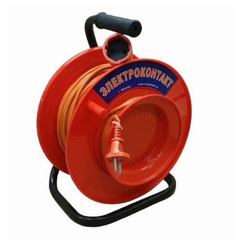 Удлинитель на катушке Электроконтакт УХ10-001, 1 розетка, б/з, 10А 1 50 м 0.75 м² 200 мм 270 мм 340 мм оранжевый