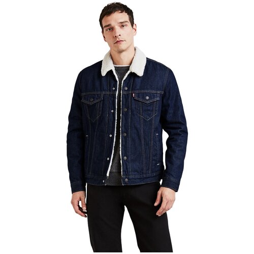 Джинсовая куртка Levi's Type III Sherpa Trucker, размер XL, белый, красный