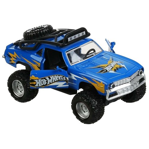 Модель Спорткар Hot Wheels 12,5см синий, металл, инерция, свет+звук Технопарк модель самолет истребитель 19 5см свет звук металл инерция технопарк