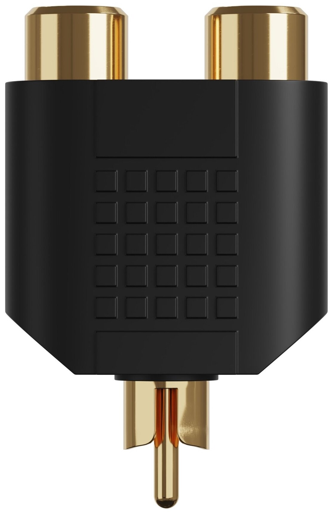 Адаптер-переходник GSMIN A91 RCA M - RCAx2 F (Черный)