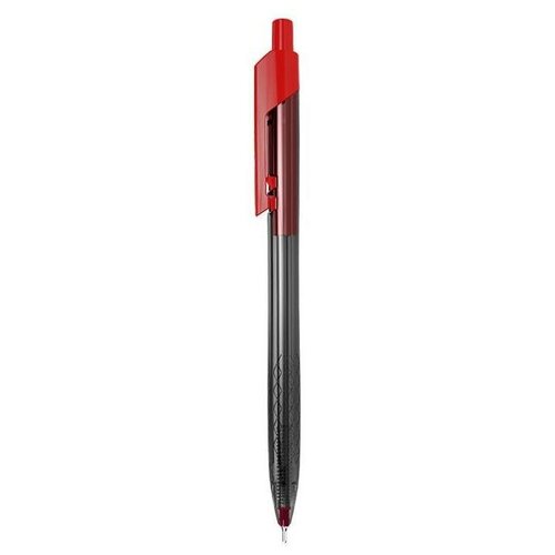 Ручка шариковая автоматическая Deli Arrow EQ01340 прозрачный/красный диаметр 0.7мм красные чернила