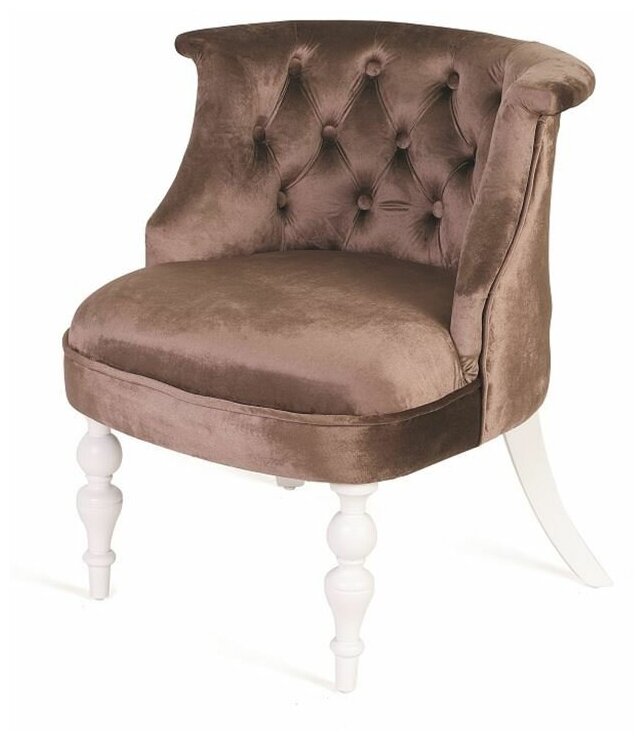 Кресло Бархат деревянное мягкое Red&Black белый коричневый