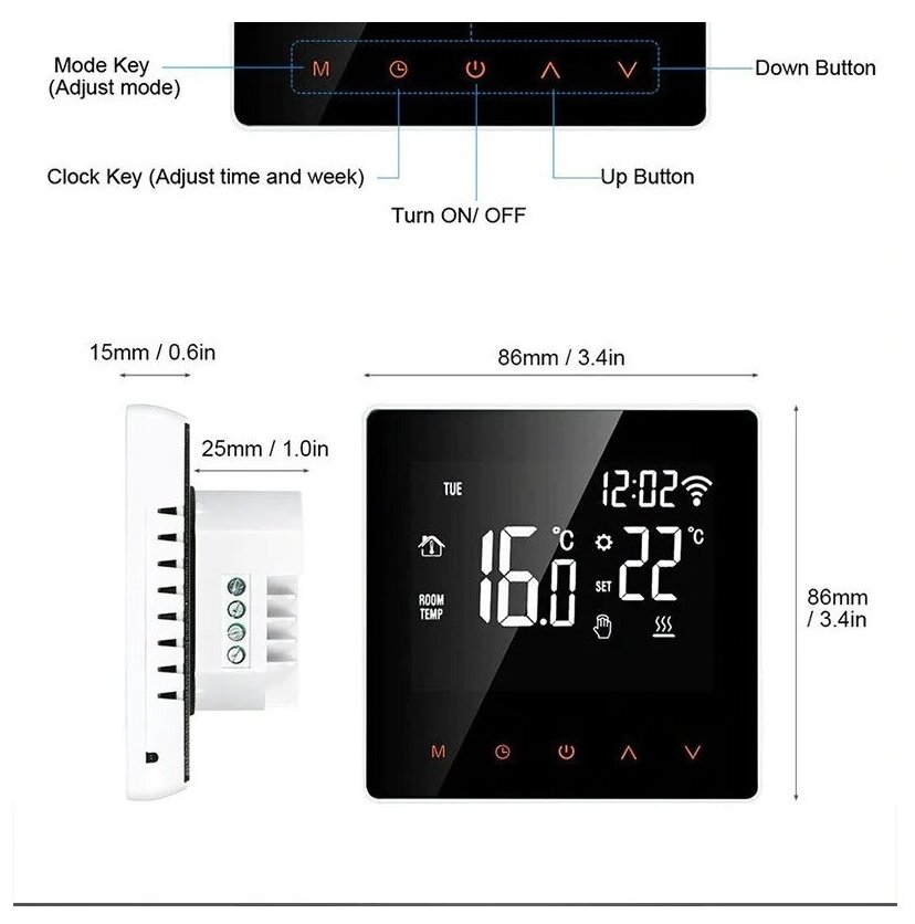 Умный термостат терморегулятор: WiFi , теплый пол, поддержка Алиса - фотография № 6