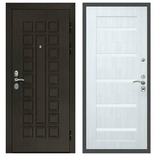 Дверь входная (стальная, металлическая) Сенатор Престиж 3К CISA СБ-14 Белое стекло 