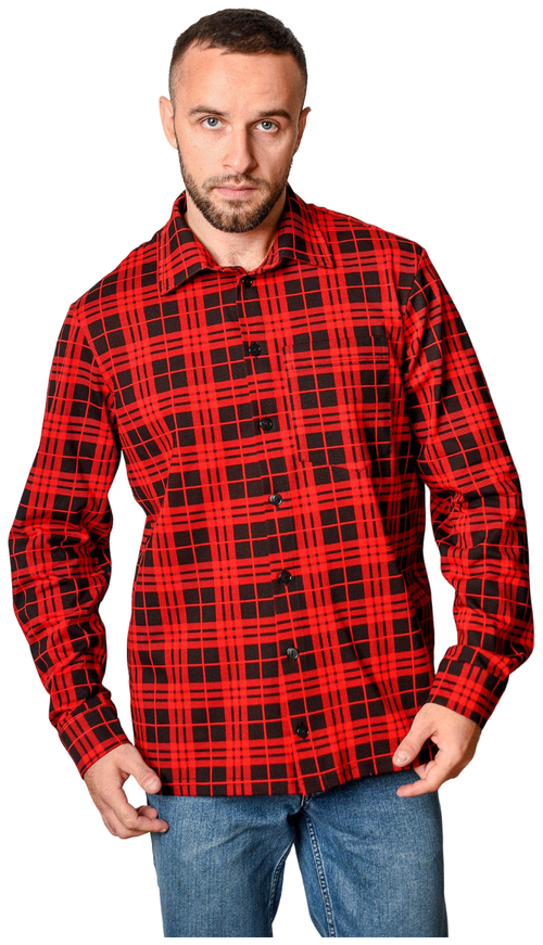 Рубашка Оптима Трикотаж, размер 52, бордовый