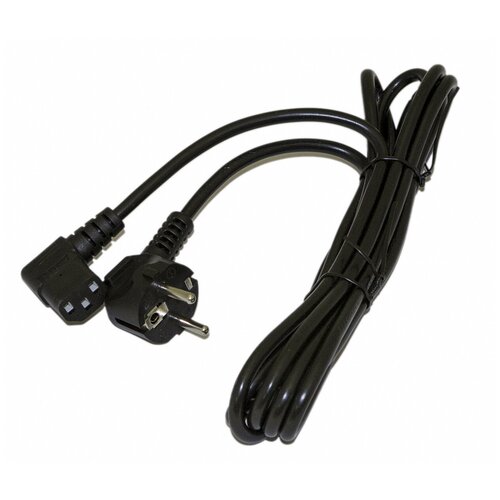 hyperline кабель питания schuko c19 3x1 5 16a угловая вилка 3м цвет черный Кабель силовой Schuko - IEC C13 Hyperline PWC-IEC13A-SHM-1.0-BK 1.0m