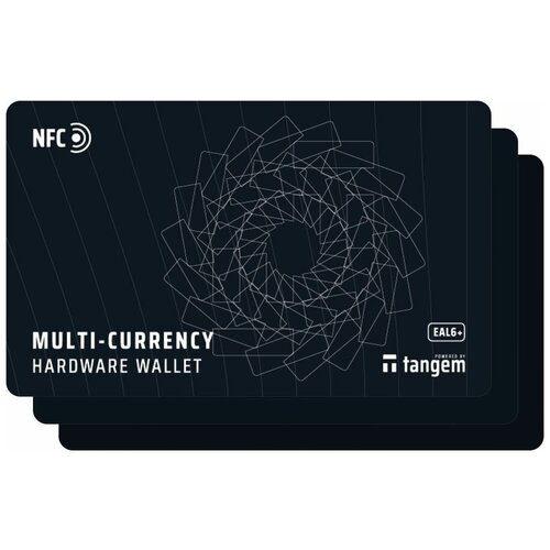 Криптокошелек TANGEM Wallet Pack of 3, Мультивалютный, NFC, EAL6+, Android, iOS [tg115x3]