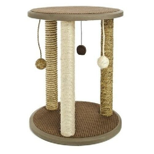 Ferribiella аксессуары Когтеточка с тремя столбиками Белло 40Х40Х48 см (CAT TREE TRIS BELLO 40X40X48CM) | Cat Tree Tris Bello 7 кг 43277 (1 шт) table lamp cat climbing rack cat nest cat tree one cat grabbing post small luxury cat barrel solid wood cat rack cat supplies