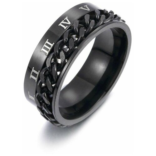 Кольцо помолвочное TASYAS, размер 20, черный кольцо помолвочное tasyas нержавеющая сталь подарочная упаковка размер 20 синий