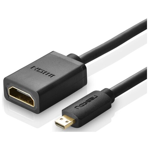 Переходник/адаптер UGreen HDMI - microHDMI (20134), 0.22 м, 1 шт., черный переходник адаптер ugreen hdmi microhdmi 20134 0 22 м 1 шт черный