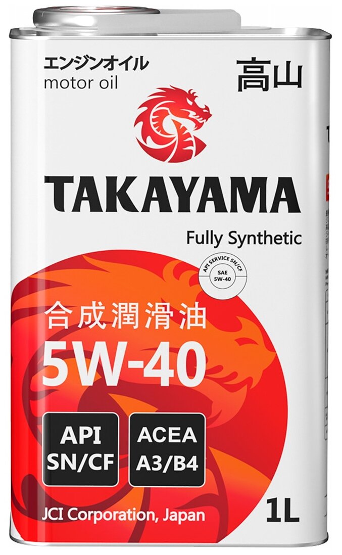 Takayama    SAE 5W 40, API Sn/cf  1 605044 .