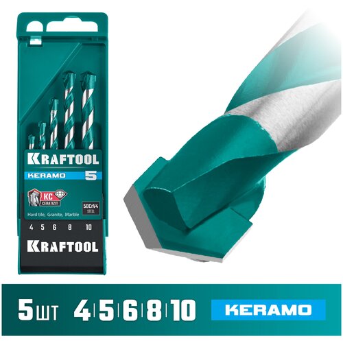 KRAFTOOL KERAMO 5 шт: 4-5-6-8-10 мм набор сверл по керамограниту с твердосплавной пластиной,29175-H5 набор деревянных палочек 500 шт 140 х 6 х 1 8 мм