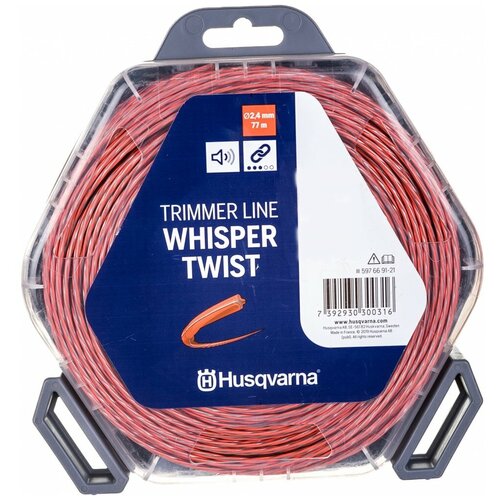 Леска для триммера Husqvarna Whisper Twist 5976691-21 2.4 мм/77 м леска корд husqvarna whisper twist 3 мм 210 м 3 мм