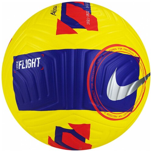 Мяч футбольный NIKE Flight DC1496-710, р.5, 4пан, ПУ, FIFA Quality PRO, термосш, желто-фиолетовый