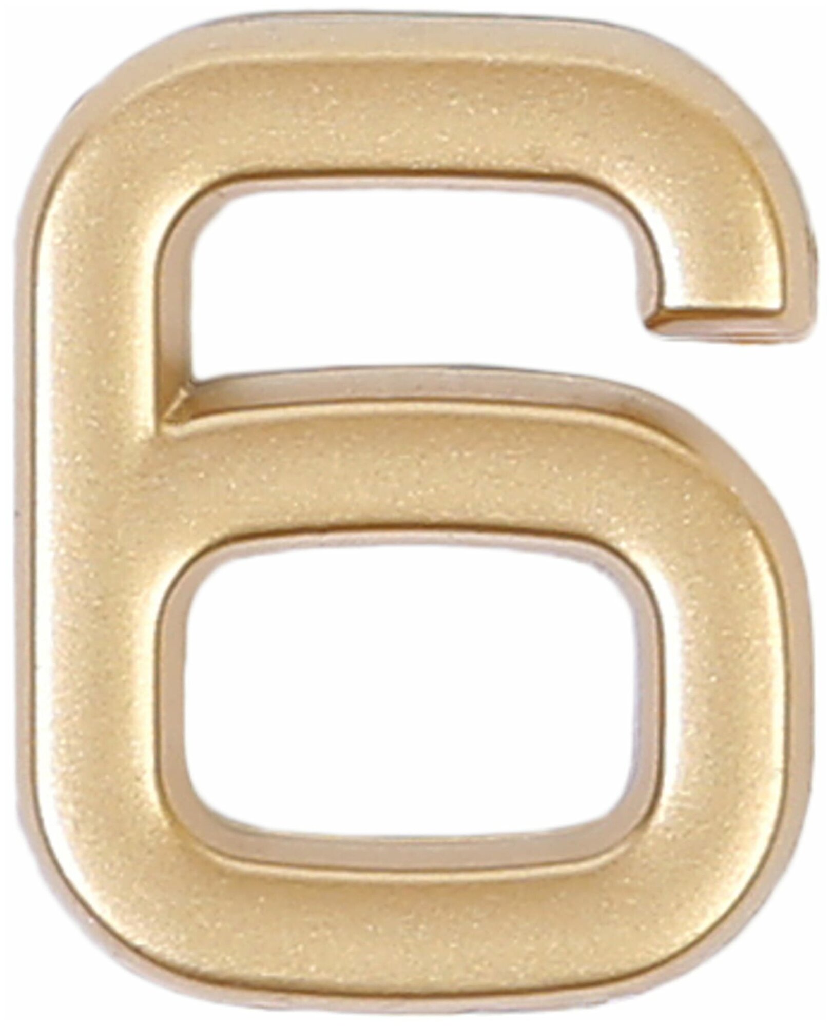 LARVIJ Цифра «6» самоклеящаяся 40х32 мм пластик цвет матовое золото