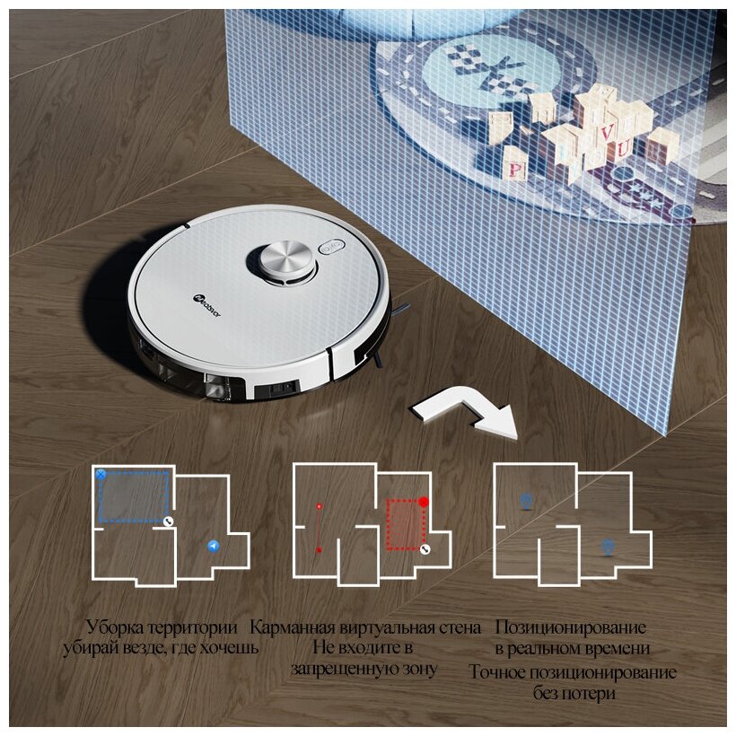 Робот-пылесос NEATSVORS600RU базой самоочистки и лидарной навигацией белый
