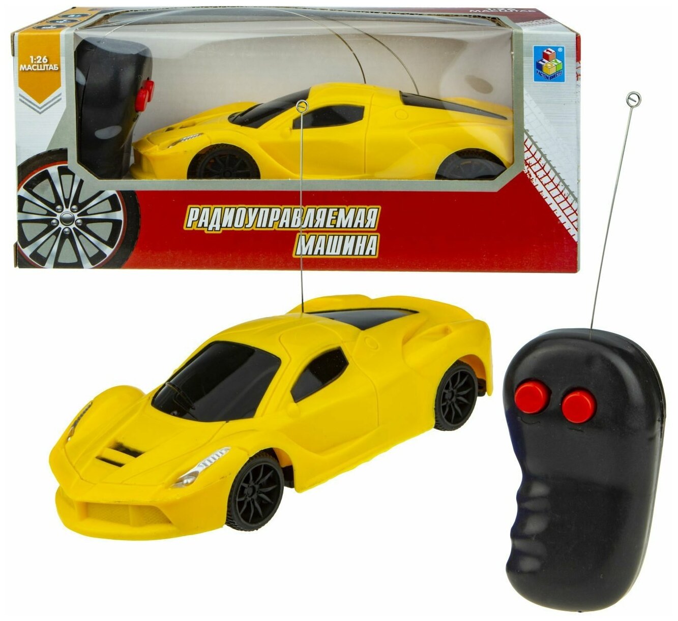 Машина 1Toy Спортавто на радиоуправлении, 1:26, желтая (Т13823), 1Toy