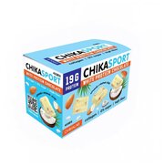 CHIKALAB Шоколад Белый 100 г (коробка 4шт) (С миндалем и кокосовыми чипсами)