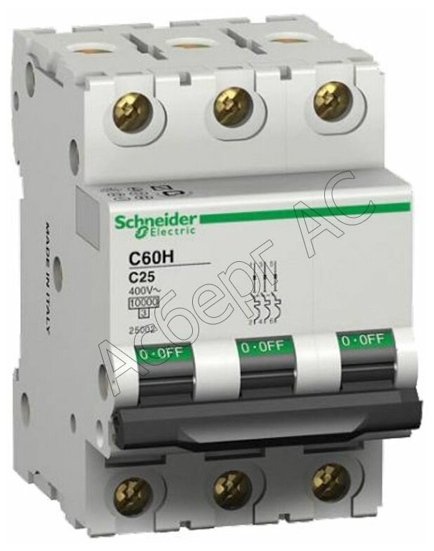 IC60N 3P 40А Автоматический выключатель 3-полюсный, 40А, 6кА (хар-ка D) Schneider Electric, A9F75340