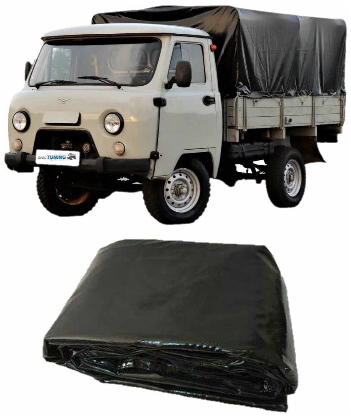 фото Тент на УАЗ 3303 (под деревянный борт) старого образца, чёрный