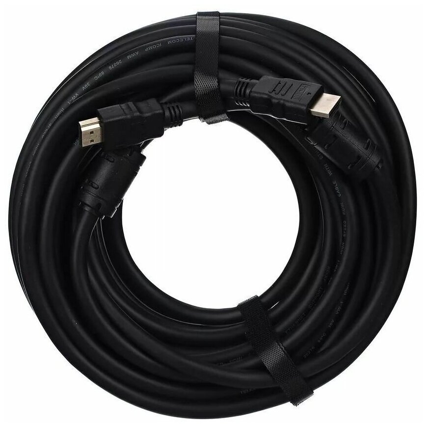 Кабель HDMI-19M --- HDMI-19M ver 2.0+3D/Ethernet,2 фильтра 15m Telecom