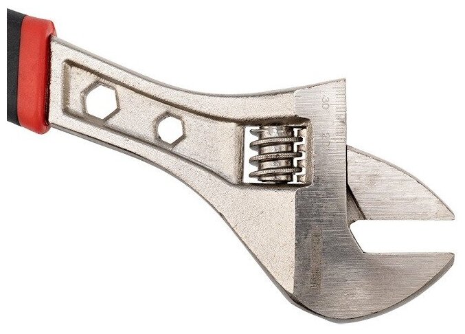 Никелированный разводной ключ с усиленными двухкомпонентными рукоятками 300 мм - фотография № 3