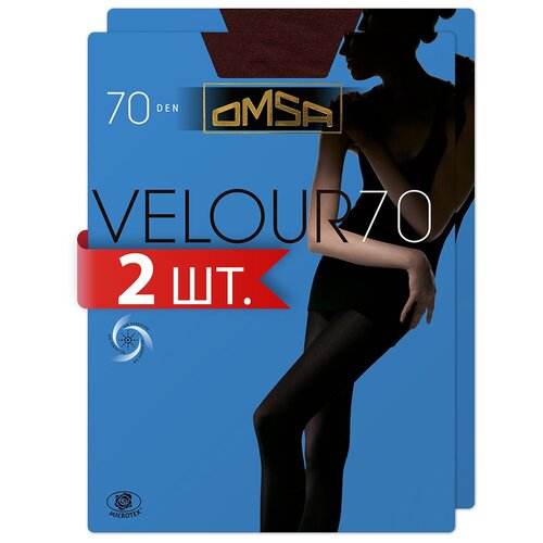 фото Колготки omsa velour, 70 den, 2 шт., бордовый