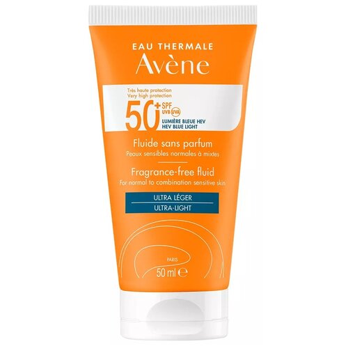 AVENE флюид Ultra light SPF 50+ без отдушек, 50 мл avene fragrance free fluid ultra light spf 50