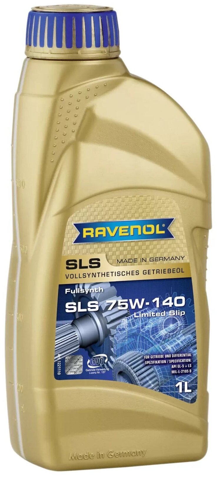 RAVENOL Масло трансмиссионное Ravenol SLs SAE, 75W-140, синтетическое, 1L 4014835734012