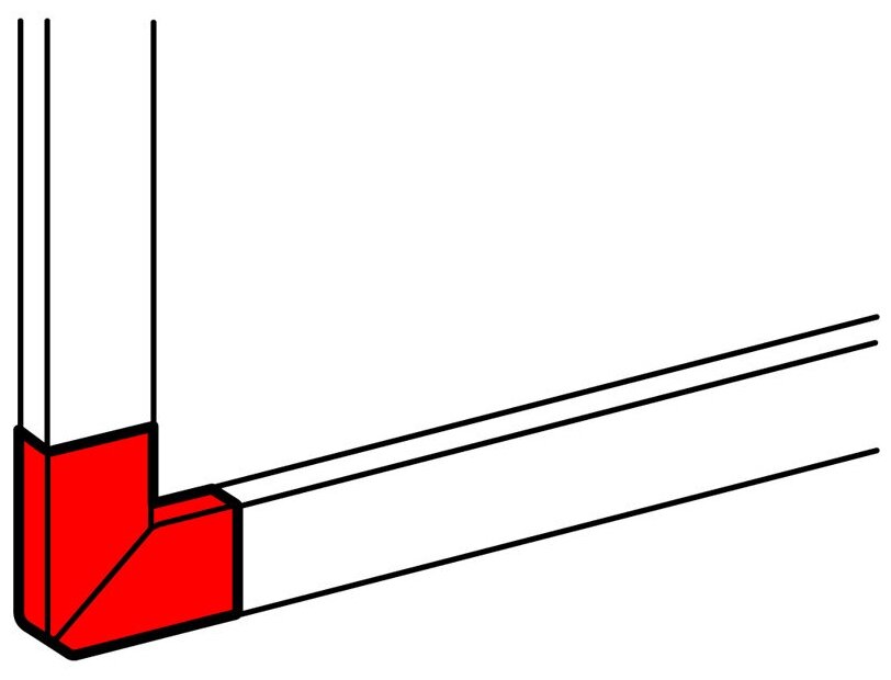 Угол плоский 90 - для односекционных кабель-каналов DLP 35/50х80 - белый | код. 010767 | Legrand ( 1шт. )