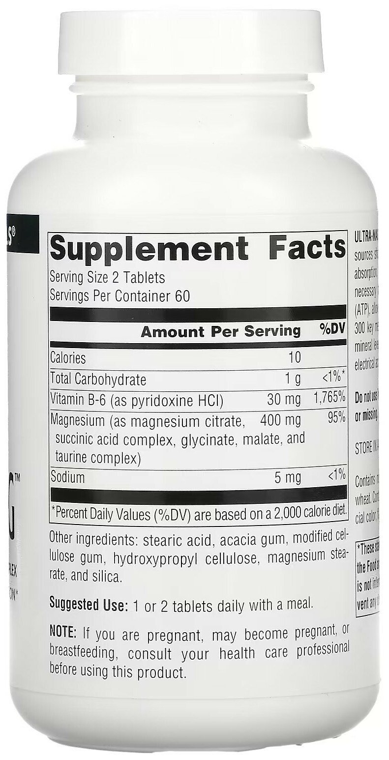Изображение Таблетки Source Naturals Ultra-Mag, 250 г, 120 шт.