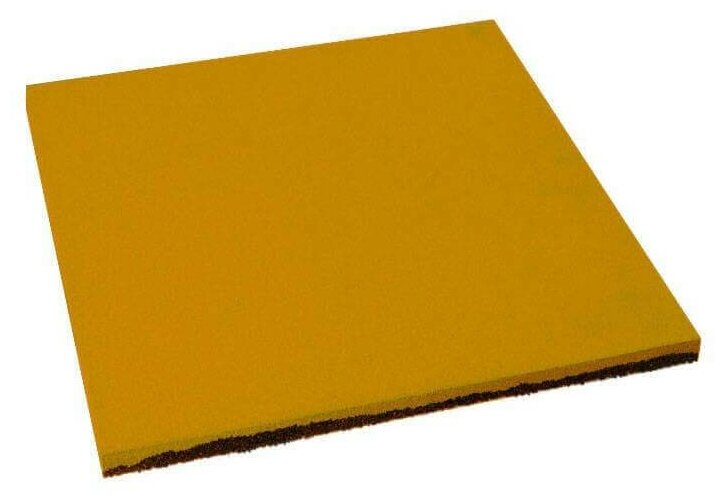 фото Newmix Резиновая плитка Квадрат 40 мм грунт (Яйцо) желтая