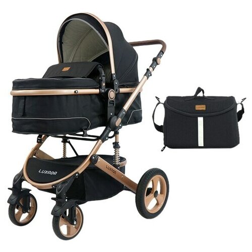 Детская Коляска 2в1 LUXMOM 518, коляска для новорожденных, цвет черный, коляска-трансформер коляска трансформер luxmom a68 foofoovinng 2в1 стильная коляска для новорожденных черная