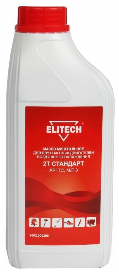 Масло минеральное 2-тактное Elitech 2002.000200 1 литр - фотография № 3