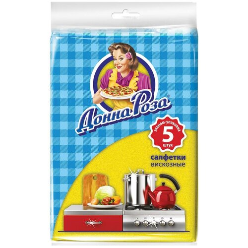Салфетки вискозные Донна Роза 5 шт 250х380 мм
